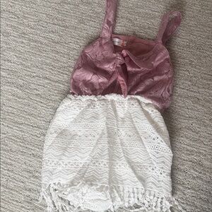 Pink and White Lace Dress